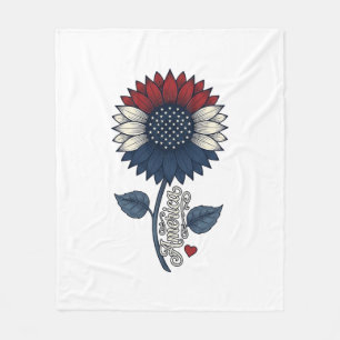 Vintage America Sonnenblume Patriotisches Shirt-De Fleecedecke