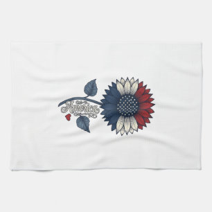 Vintage America Sonnenblume Patriotisches Shirt-De Geschirrtuch