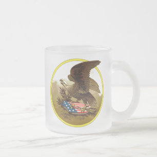 Vintage American Eagle Milchglas-Tasse Mattglastasse