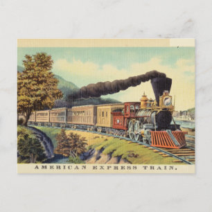 Vintage American Express Zug Postkarte