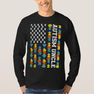Vintage American Flag Autism Onkel Autism Awarenes T-Shirt