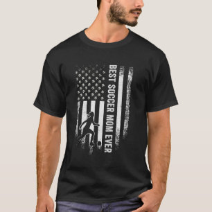 Vintage American Flag Best Soccer Mama Ever Footba T-Shirt