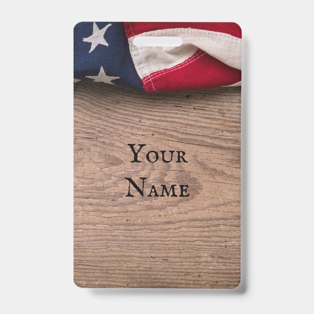 Vintage American Flag Border Ausweis (Vorderseite)