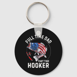Vintage American Flag Herren Fishing Vollzeit-Vate Schlüsselanhänger