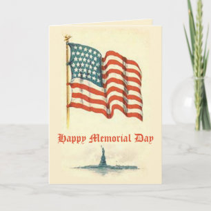Vintage American Flag Memorandum Day Card Karte