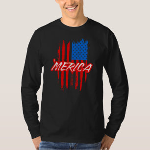 Vintage American Flag 'Merica Patriotic 4th Of T-Shirt