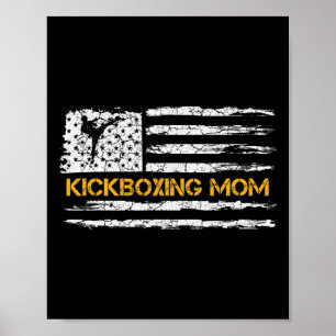 Vintage American Flag Mma Kickboxerin Mutter S Poster