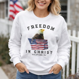Vintage American Flag Patriotic Eagle Christian Sweatshirt
