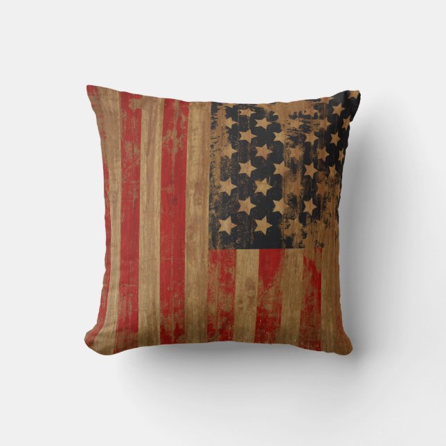 Vintage American Flag Pillows Kissen (Vorderseite)