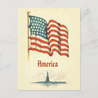Vintage American Flag Postkarte