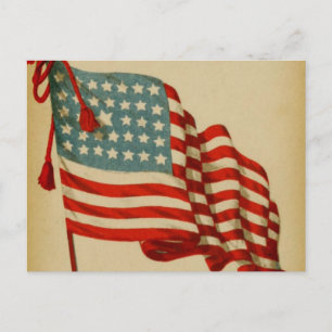 Vintage American Flag Postkarte