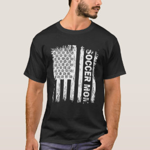 Vintage American Flag Soccer Mama Fans Wans T-Shirt