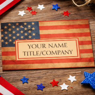 Vintage American Flag Unternehmen Name Visitenkarte