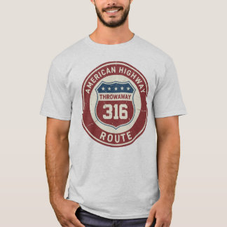 Vintage American Highway Route 316 Throwaway Badge T-Shirt