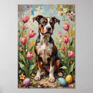 Vintage American Staffordshire Terrier Osterkunst Poster