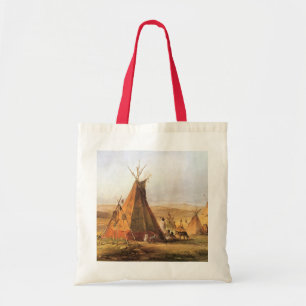 Vintage American West, Teepees auf der Ebene von B Tragetasche