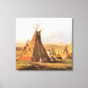 Vintage American West, Tipis in der Prärie von Bod Leinwanddruck