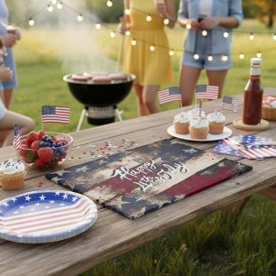 Vintage-Americana 4.-Juli-Sterne und -Streifen Schneidebrett