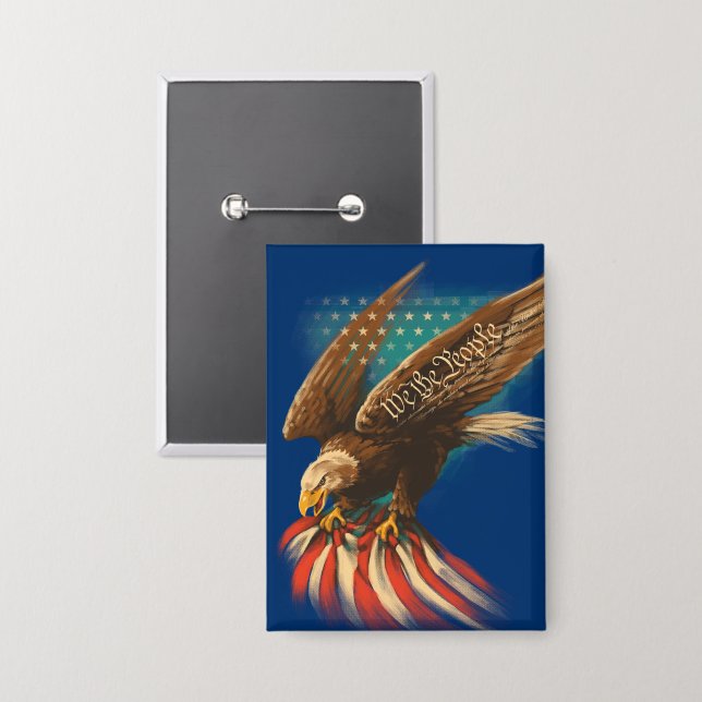 Vintage Americana Button (Vorderseite/Rückseite)