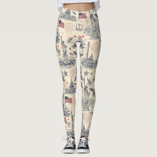 Vintage-Americana-Feuerwerk-Szene (2) Leggings