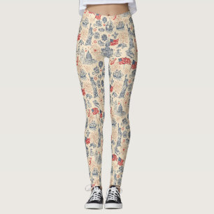 Vintage-Americana-Feuerwerk-Szene (3) Leggings