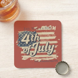 Vintage Americana Fireworks Picnic Rechteckiger Pappuntersetzer