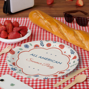 Vintage-Americana-patriotischer-Papierteller Pappteller