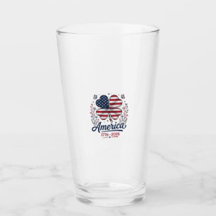 Vintage Amerika 1776 2026 Patriotisches Kleeblatt- Glas