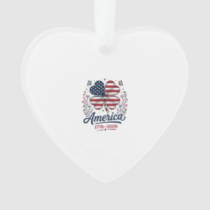 Vintage Amerika 1776 2026 Patriotisches Kleeblatt- Ornament