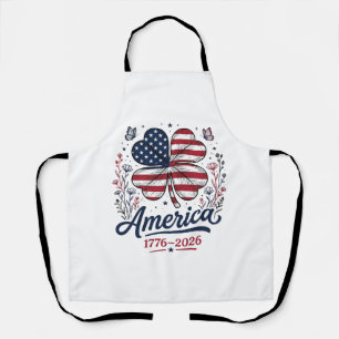 Vintage Amerika 1776 2026 Patriotisches Kleeblatt- Schürze