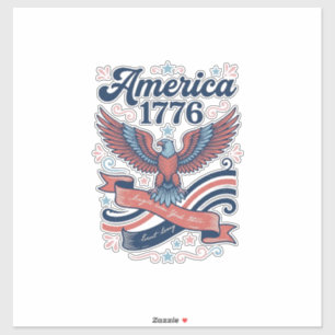 Vintage Amerika 1776 Adler Patriotisches Shirt Des Aufkleber