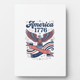 Vintage Amerika 1776 Adler Patriotisches Shirt Des Fotoplatte