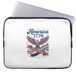 Vintage Amerika 1776 Adler Patriotisches Shirt Des Laptopschutzhülle