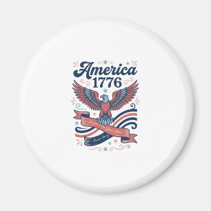 Vintage Amerika 1776 Adler Patriotisches Shirt Des Magnet