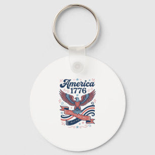 Vintage Amerika 1776 Adler Patriotisches Shirt Des Schlüsselanhänger