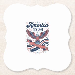 Vintage Amerika 1776 Adler Patriotisches Shirt Des Untersetzer