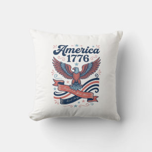 Vintage Amerika 1776 Adler Patriotisches T-Shirt D Kissen