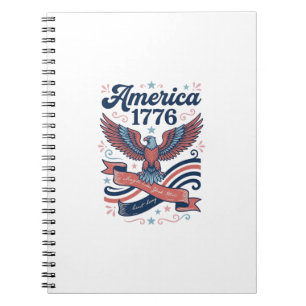 Vintage Amerika 1776 Adler Patriotisches T-Shirt D Notizblock