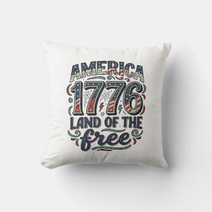 Vintage Amerika 1776 Land der Freien Shirt-Design Kissen