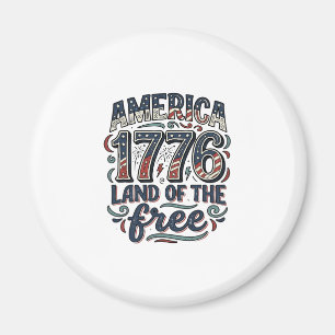 Vintage Amerika 1776 Land der Freien Shirt Design Magnet