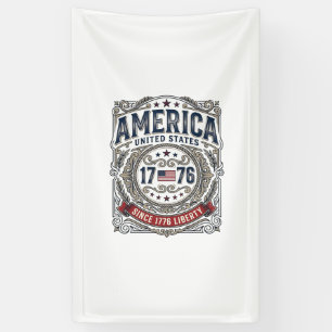 Vintage Amerika 1776 Patriotische Freiheit Banner