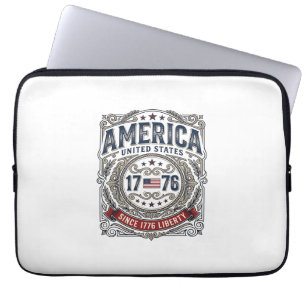 Vintage Amerika 1776 Patriotische Freiheit Laptopschutzhülle