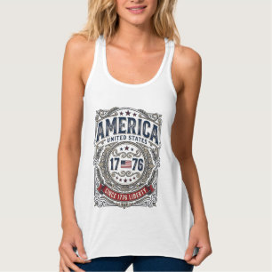 Vintage Amerika 1776 Patriotische Freiheit Tank Top