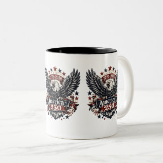 Vintage Amerika 250 Weißkopfseeadler 1776-2026 Pat Zweifarbige Tasse