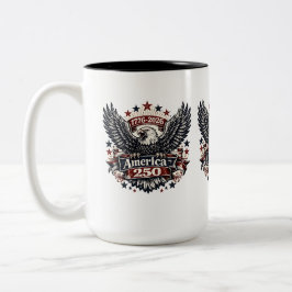 Vintage Amerika 250 Weißkopfseeadler 1776-2026 Pat Zweifarbige Tasse