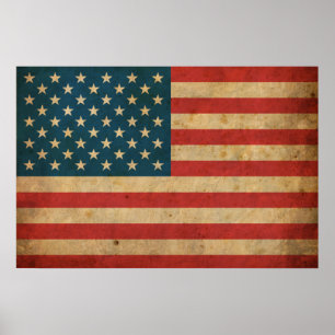 Vintage Amerika-Flagge Poster