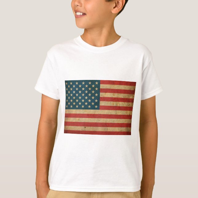 Vintage Amerika-Flagge T-Shirt (Vorderseite)