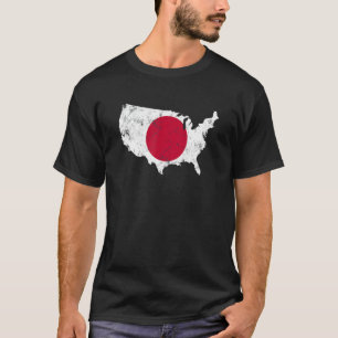 Vintage Amerika mit Japan-Flagge japanische Wurzel T-Shirt
