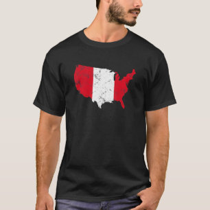 Vintage Amerika mit Peru-Flagge Peruanische Wurzel T-Shirt