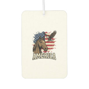 Vintage-Amerika-Pferd-Adler-patriotisches Vektor-D Autolufterfrischer